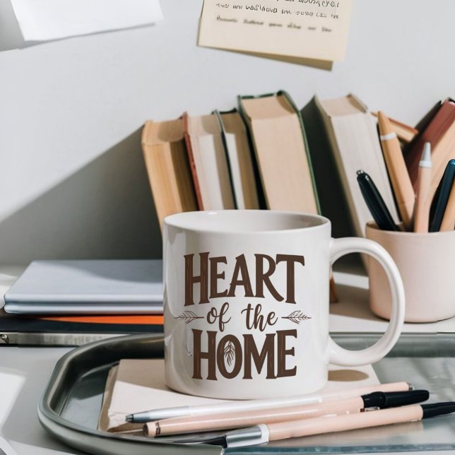 Herz der Zuhause | Tasse personalisierter Name (Von Creator hochgeladen)