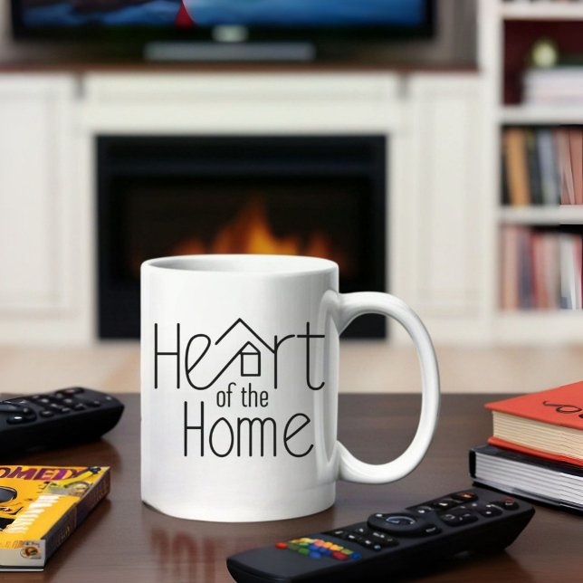 Herz der Zuhause | Tasse personalisierter Name (Von Creator hochgeladen)