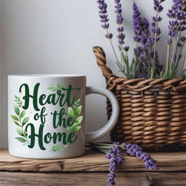 Herz der Zuhause | Tasse personalisierter Name (Von Creator hochgeladen)