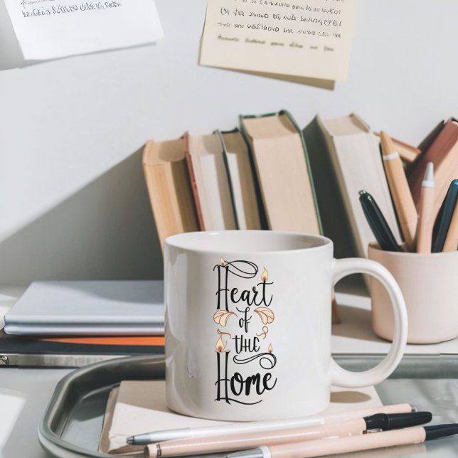 Herz der Zuhause | Tasse personalisierter Name (Von Creator hochgeladen)