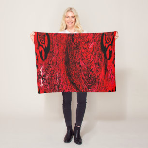 Herz des Chaos – Unendliche rote Spirale Fleecedecke