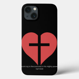 Herz des Glaubens Cross Phone Case - Ephesians 6:1