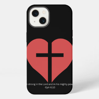 Herz-des-Glaubens-Kreuz-Handyhülle – Epheser 6:10 iPhone 13 Hülle