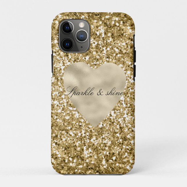 Herz des Goldenen Glitzer Personalisiert           Case-Mate iPhone Hülle (Rückseite)