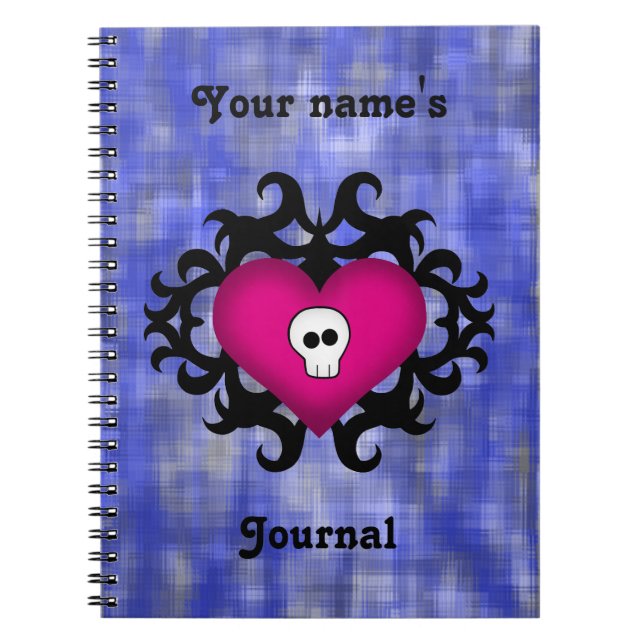 Herz des gotischen Schädels Notizblock (Vorderseite)