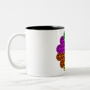 Herz des Lebens X 6 - Blume des Herzens - Vektor Zweifarbige Tasse