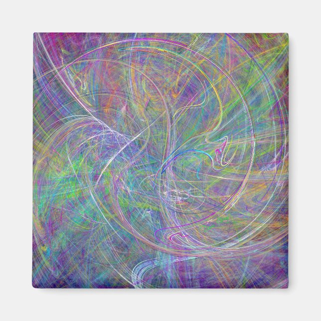 Herz des Lichts - Aqua Flames & Indigo Wirbel Magnet (Vorne)