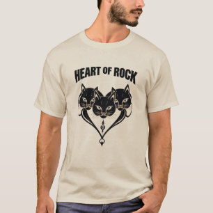 Herz des Rocks – Dreifache Katzenpower T-Shirt