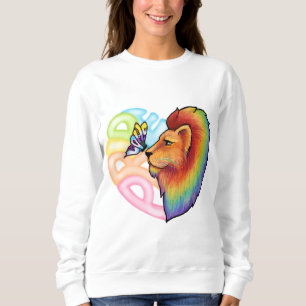 Herz des Stolzes: Löwen- und Schmetterlingsfeier Sweatshirt