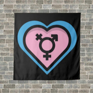 Herz des Trans-Stolz-Teppichs Wandteppich