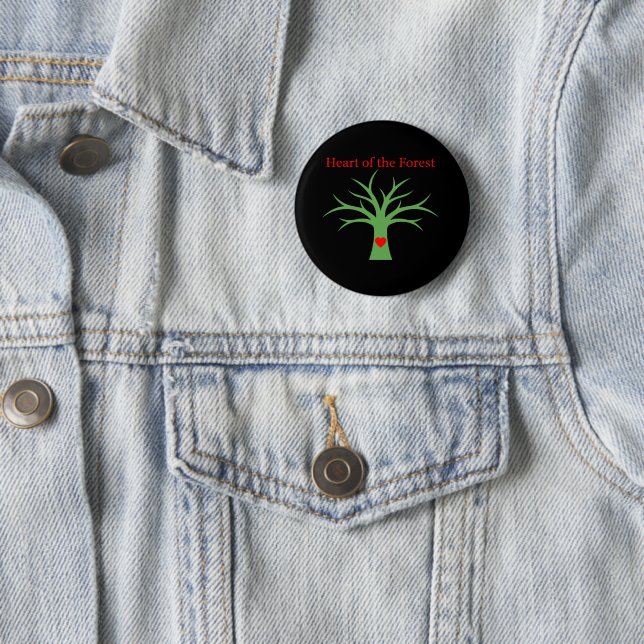 Herz des Waldes | Minimalistischer Naturliebe-Baum Button (Beispiel)