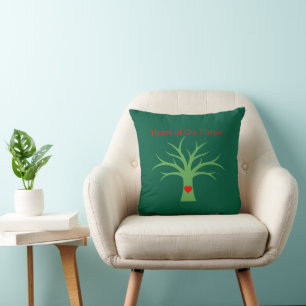 Herz des Waldes Minimalistischer Naturliebe-Baum Kissen