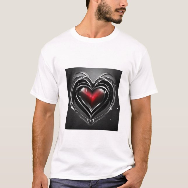 Herz-Design-Hemd T-Shirt (Vorderseite)