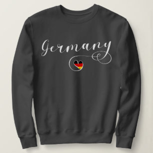 Herz-Deutschland-Sweatshirt, deutsche Flagge Sweatshirt
