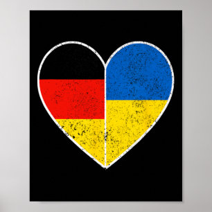 Herz Deutschland Und Ukraine Solidarität Freundsch Poster