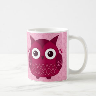 Herz die rosa Eule Tasse