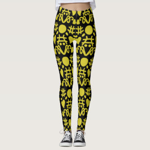 Herz Doodle gelb Leggings