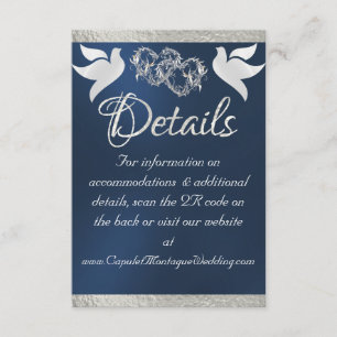 Herz & Dosen, QR-Code - Blau/Silber Begleitkarte