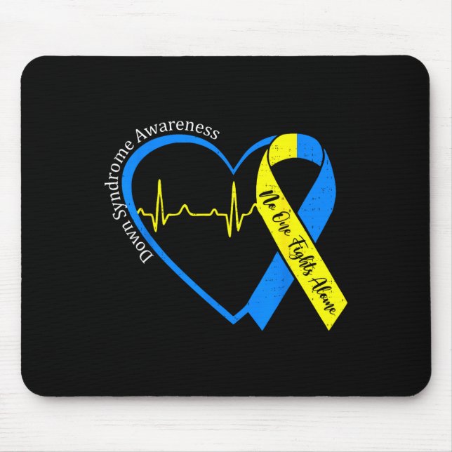 Herz-Down-Syndrom-Bewusstsein Trisomie 21 Männer F Mousepad (Vorne)