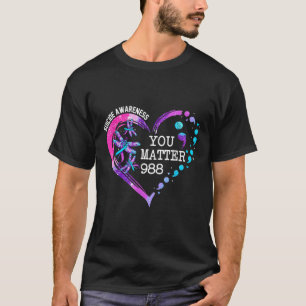 Herz Du 988 Suizidprävention-Bewusstsein Libelle T-Shirt