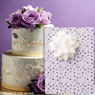 Herz - Dunkel Lila auf Lichtviolett Geschenkpapier Set