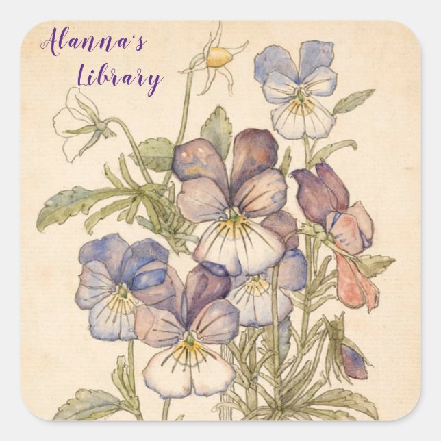 Herz-Ease Walberswick von Charles Mackintosh Quadratischer Aufkleber (Vorderseite)