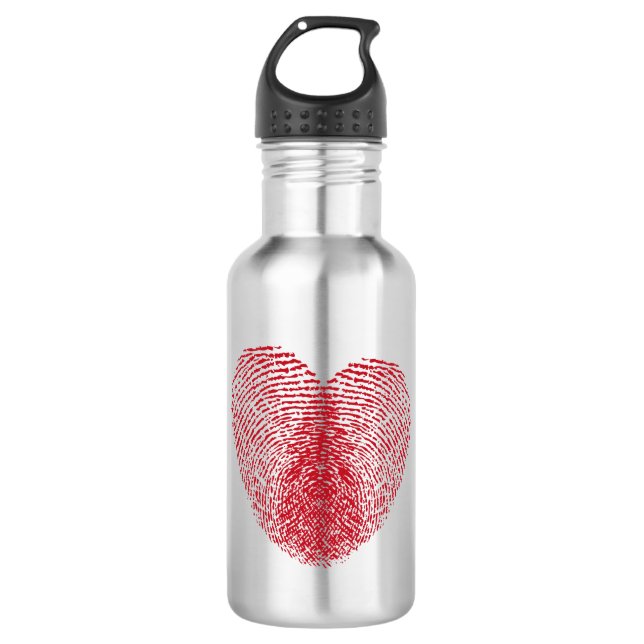 Herz Edelstahlflasche (Vorderseite)
