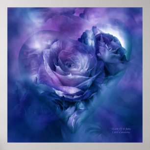 Herz einer Rose - Lavender Blue Art Poster/Print Poster