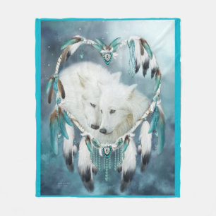 Herz einer Wolf-Kunst-Fleece-Decke Fleecedecke