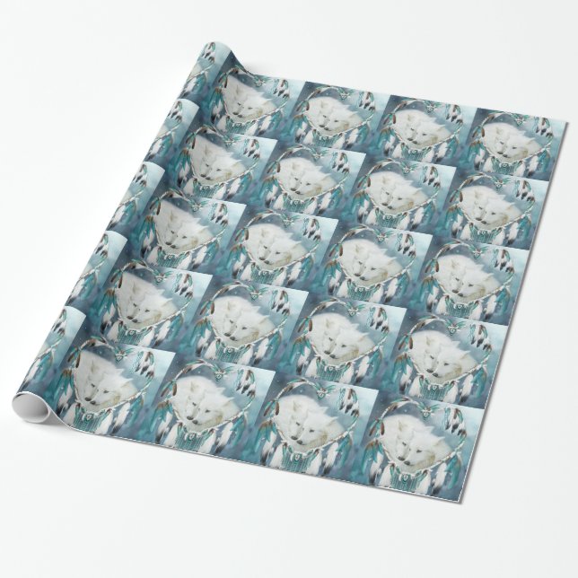 Herz einer Wolf-Kunst-Geschenk-Verpackung Geschenkpapier (Ungerollt)