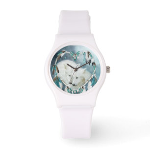 Herz einer Wolf Wearable Art Watch Armbanduhr