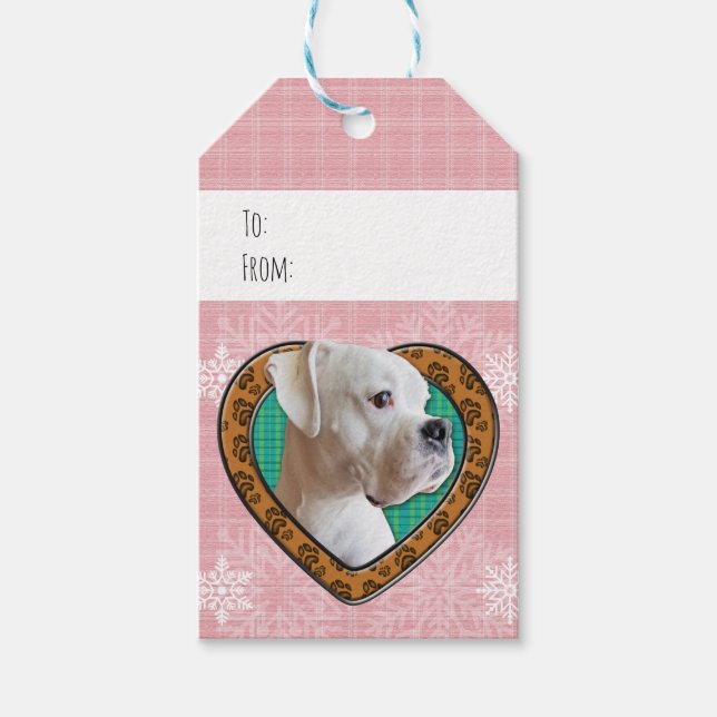 Herz eines Boxer-Geschenkes Geschenkanhänger (Vorderseite)
