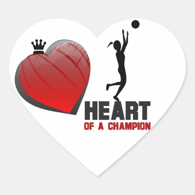 Herz eines Champion Ladys Basketball Sticker (Vorderseite)
