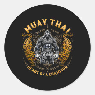 Herz eines Champions - Kickboxen und Muay Thai Gor Runder Aufkleber
