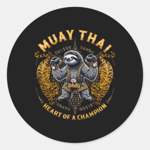 Herz eines Champions - Kickboxen und Muay Thai lan Runder Aufkleber