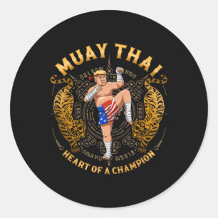 Herz eines Champions - Kickboxen und Muay Thai Tru Runder Aufkleber