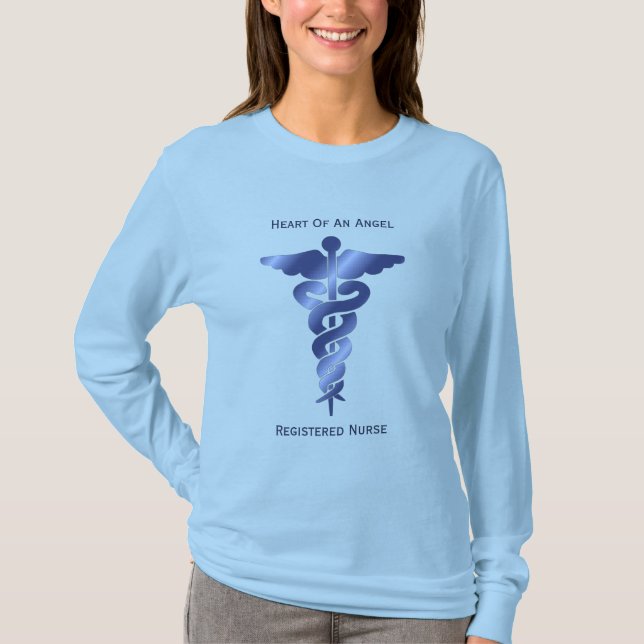 Herz eines Engels: Registrierte Krankenschwester-T T-Shirt (Vorderseite)