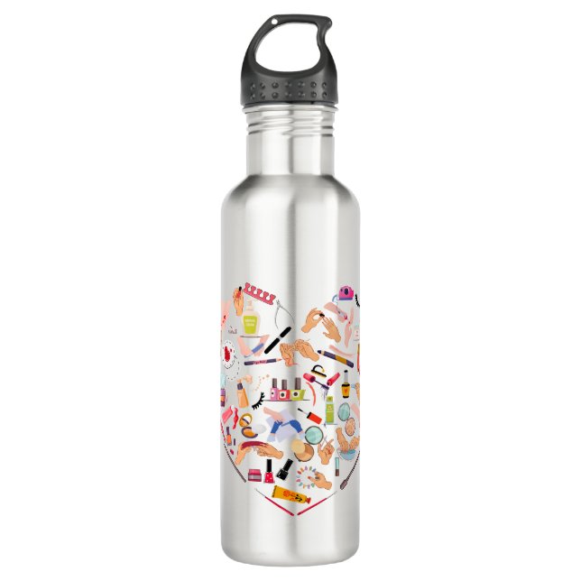 Herz eines Manikürs für Nageltechniker Edelstahlflasche (Vorderseite)