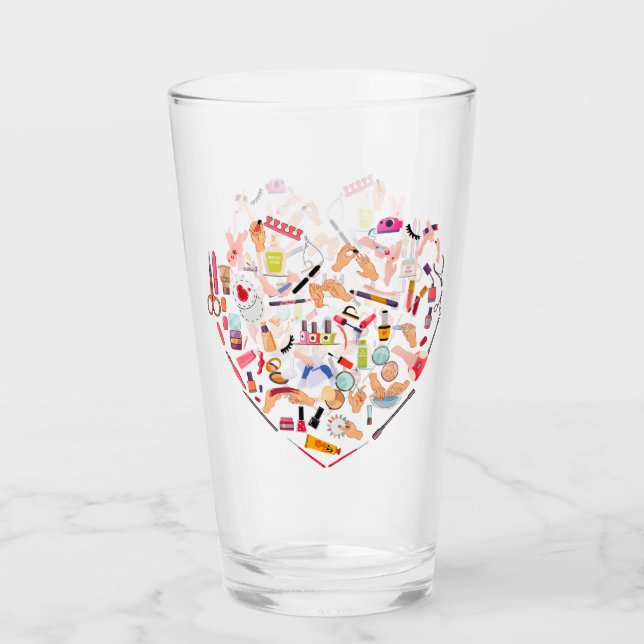 Herz eines Manikürs für Nageltechniker Glas (Vorderseite)