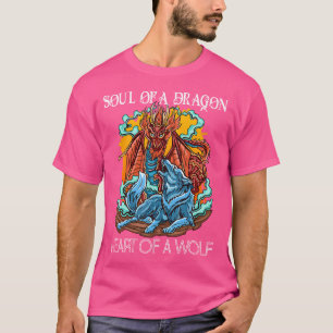Herz eines Wolf-Souls eines Drachen Goth Dragon un T-Shirt