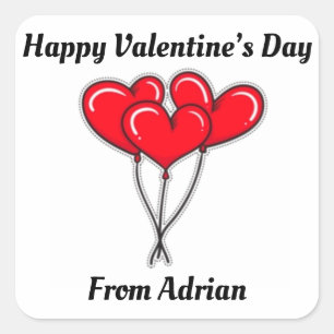 Herz Einfache Valentine Gefallen Kinder Valentine  Quadratischer Aufkleber