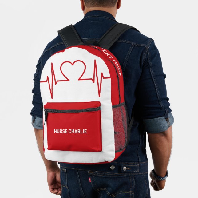 Herz EKG individuelle Name & Beruf Bedruckter Rucksack (Insitu (Modell))