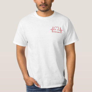 Herz EKG individuelle Name & Beruf Bekleidung T-Shirt