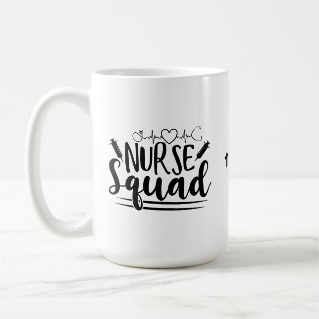 Herz EKG Nurse Squad | Funny Nurse Kaffeetasse (Links)