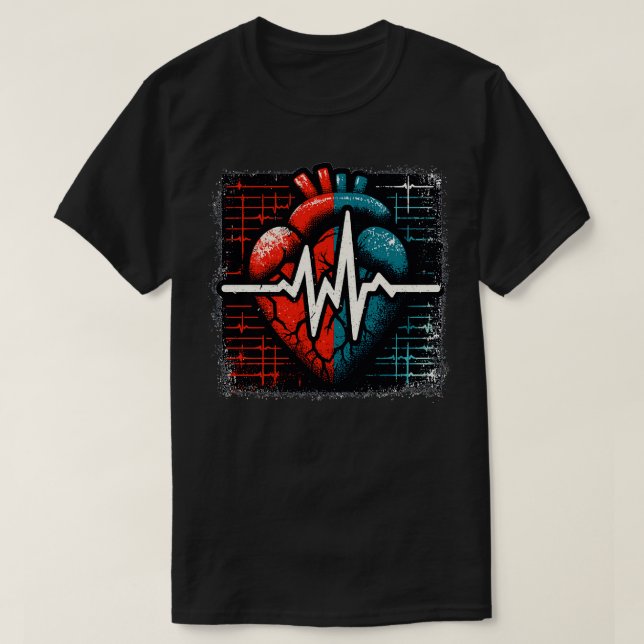 Herz-Elektrokardiogramm T-Shirt (Design vorne)