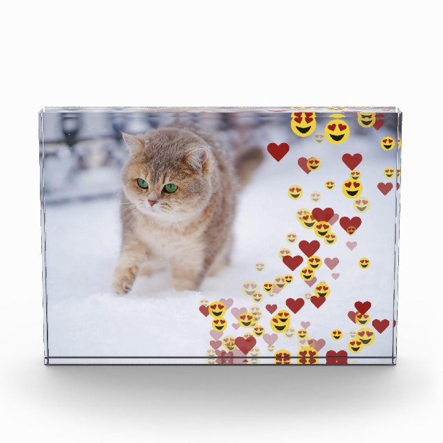Herz-Emoji-Foto-Block Fotoblock (Vorderseite)
