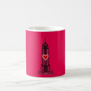 Herz Empire State Building Tasse in heißem Rosa