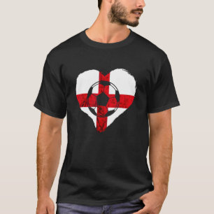 Herz Englisch Fußball St. Georgs-Kreuz Englische F T-Shirt