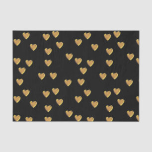Herz-Entwurfs-Schwarzes und Gold Seidenpapier