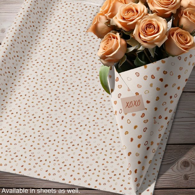 Herz - Erdton rustikal auf weißem Zement Geschenkpapier (Hearts - Earthtone rustic on white cement Wrapping Paper-roses-by Leapfroglisics Shop)
